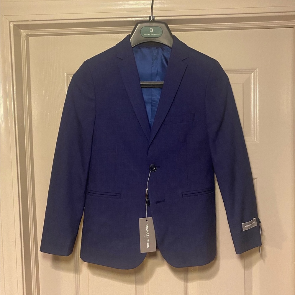 NWT Michael Kors Boys Navy‎ Blue Suit Jacket Blazer Wedding Special Occasion